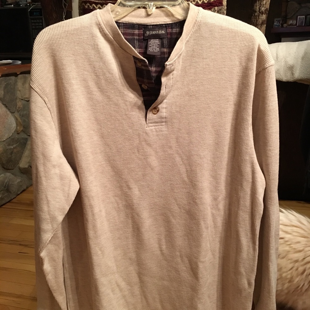 Men’s thermal like tan LS shirt for cold weather